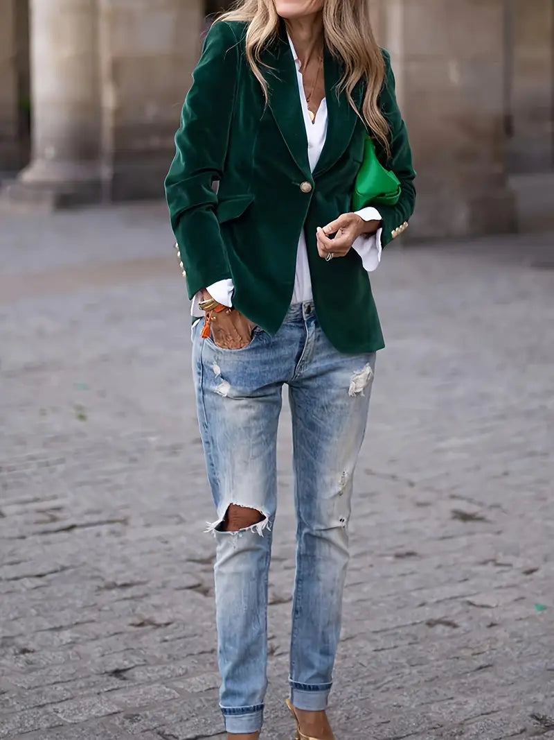 TAILORED BLAZER WITH GOLD BUTTONS FOR WOMEN