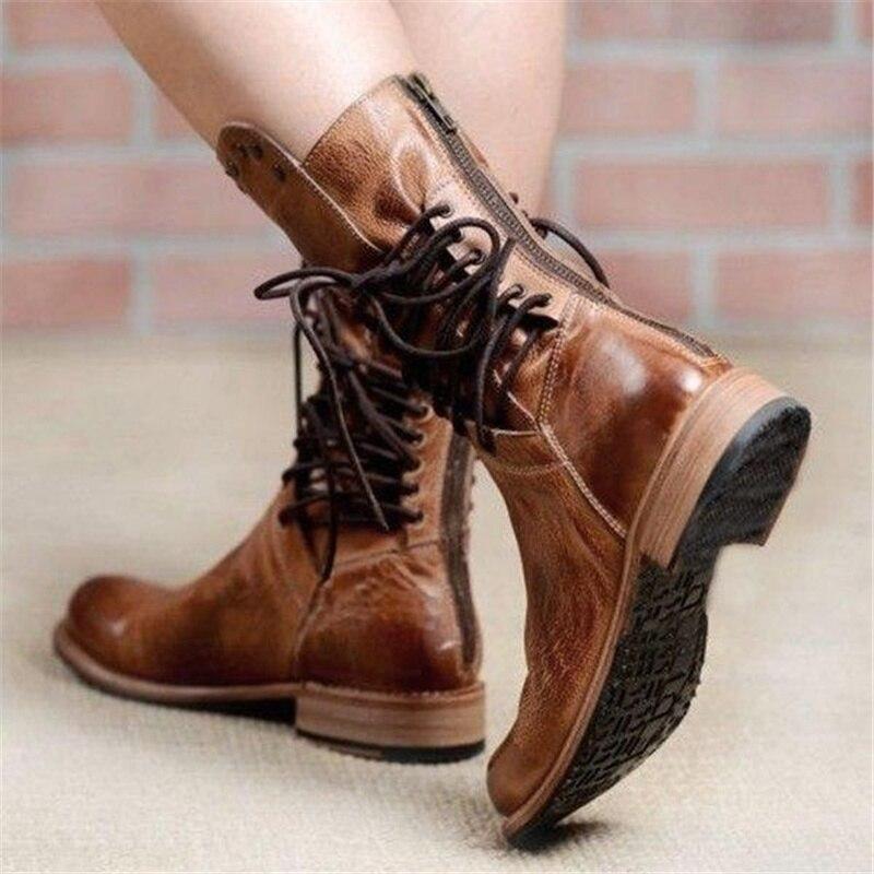 LACE-UP LEATHER BOOTS – GENUINE LEATHER ANKLE BOOTS FOR WOMEN