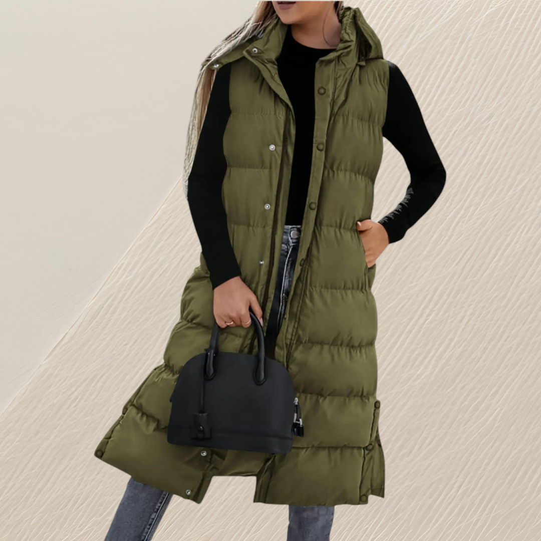 LONGER DOWN VEST FOR WOMEN