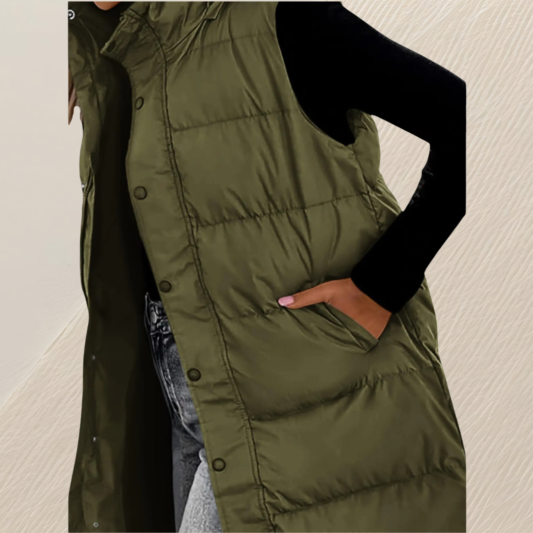 LONGER DOWN VEST FOR WOMEN