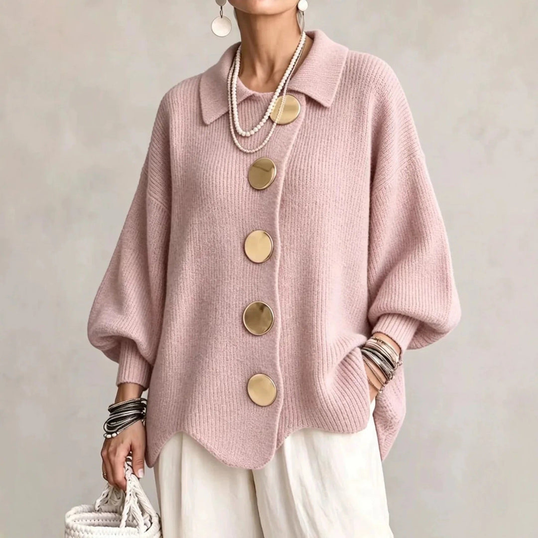 WOMEN’S ELEGANT OVERSIZED COLLARED CARDIGAN