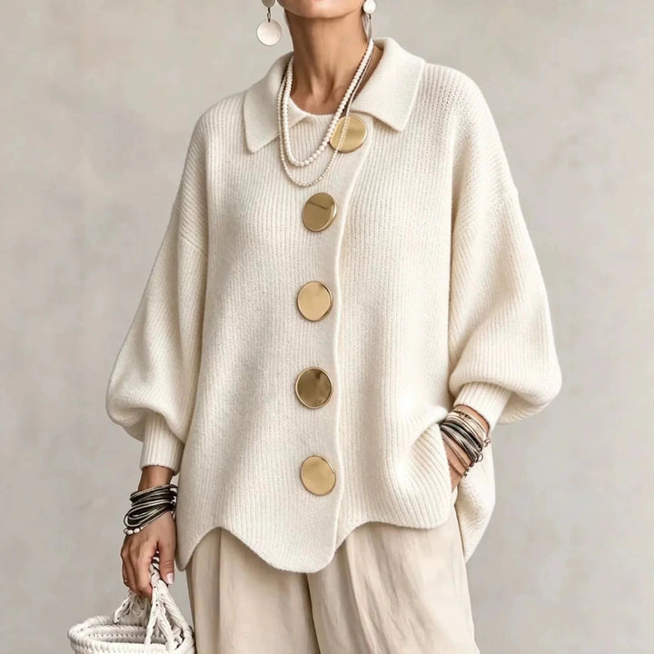 WOMEN’S ELEGANT OVERSIZED COLLARED CARDIGAN