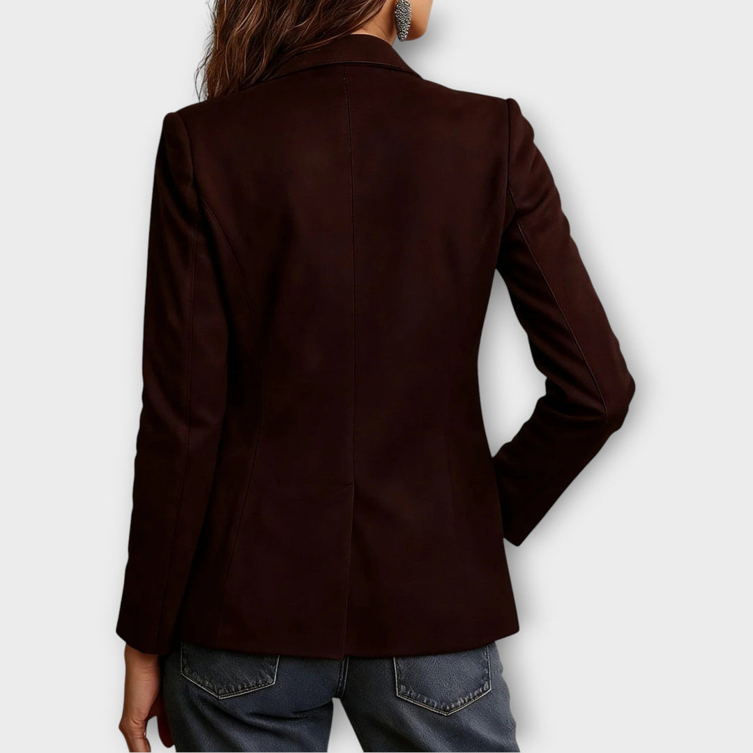 SUEDE BUTTON BLAZER FOR WOMEN