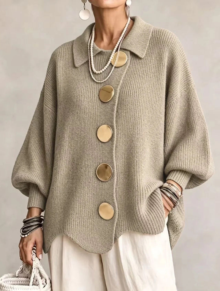 WOMEN’S ELEGANT OVERSIZED COLLARED CARDIGAN