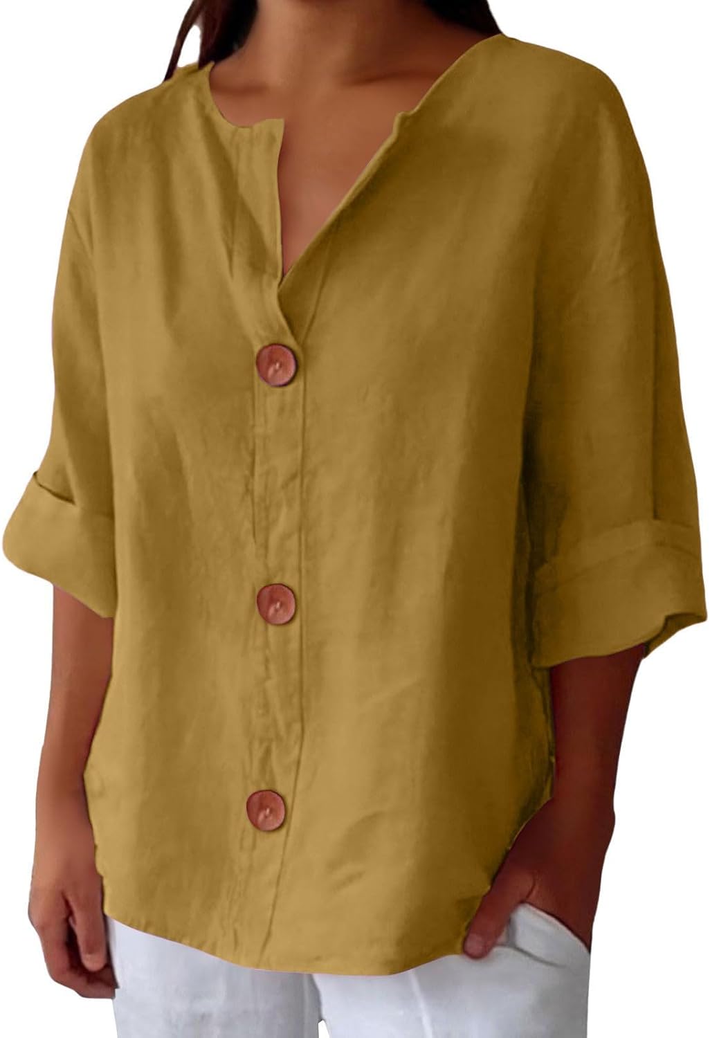 SHIRT WITH V-NECK FOR WOMEN