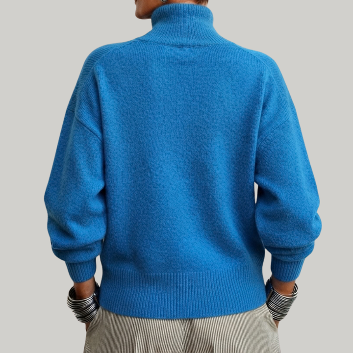 BUTTONED RIBBED PULLOVER FOR WOMEN