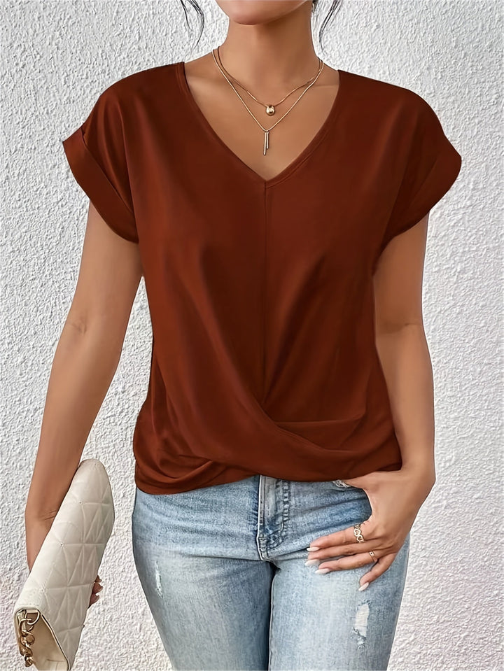 ELEGANT V-NECK T-SHIRT FOR WOMEN