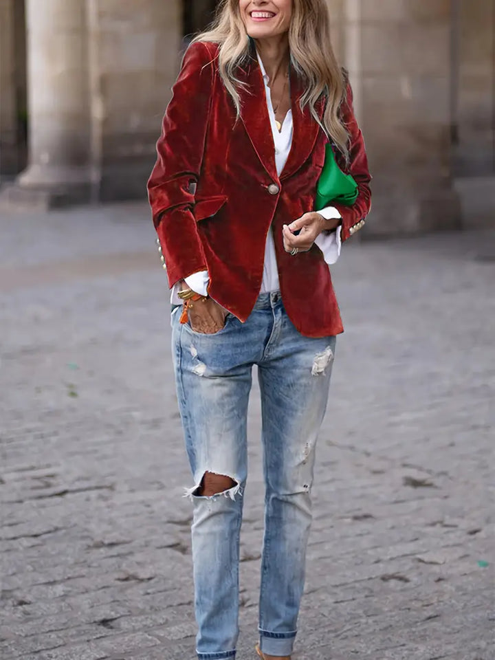 TAILORED BLAZER WITH GOLD BUTTONS FOR WOMEN