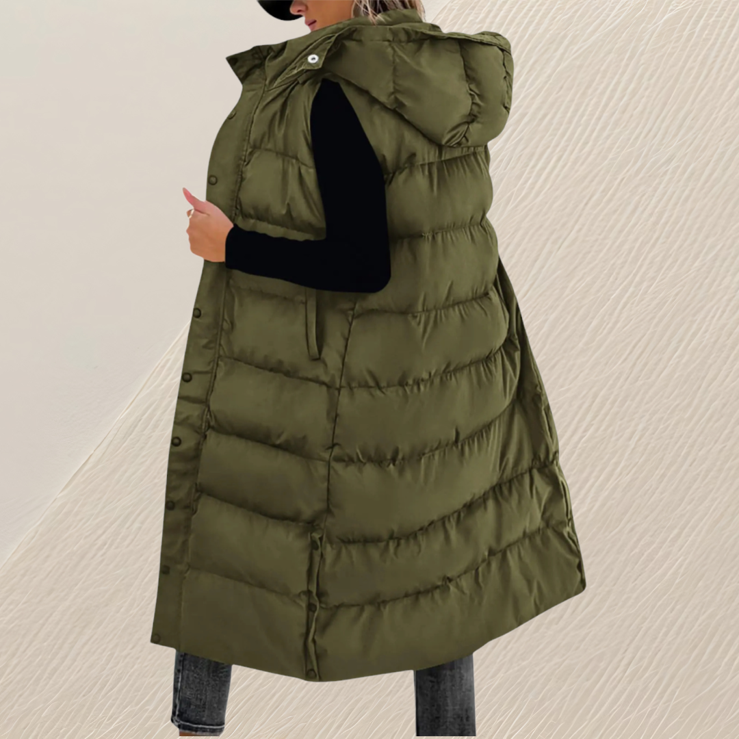 LONGER DOWN VEST FOR WOMEN