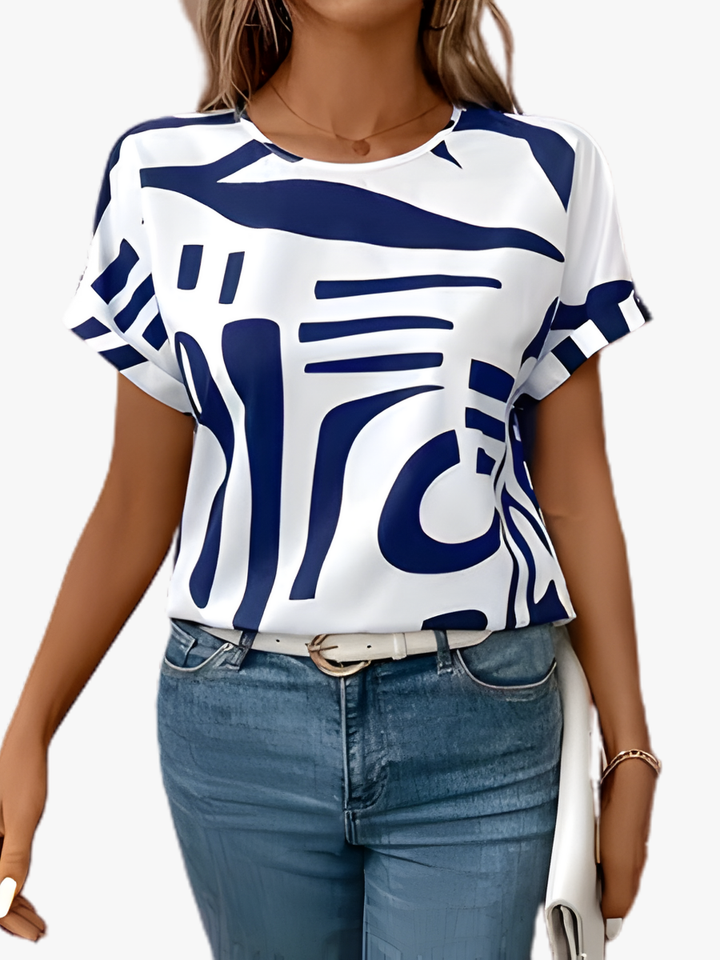 ABSTRACT PRINTED T-SHIRT FOR WOMEN