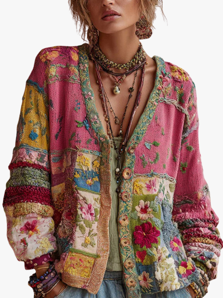CLASSIC PATCHWORK CARDIGAN FOR WOMEN