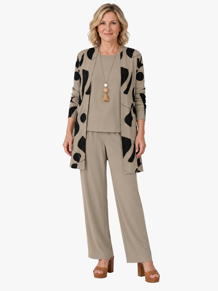 THREE-PIECE ABSTRACT PATTERN SET FOR WOMEN