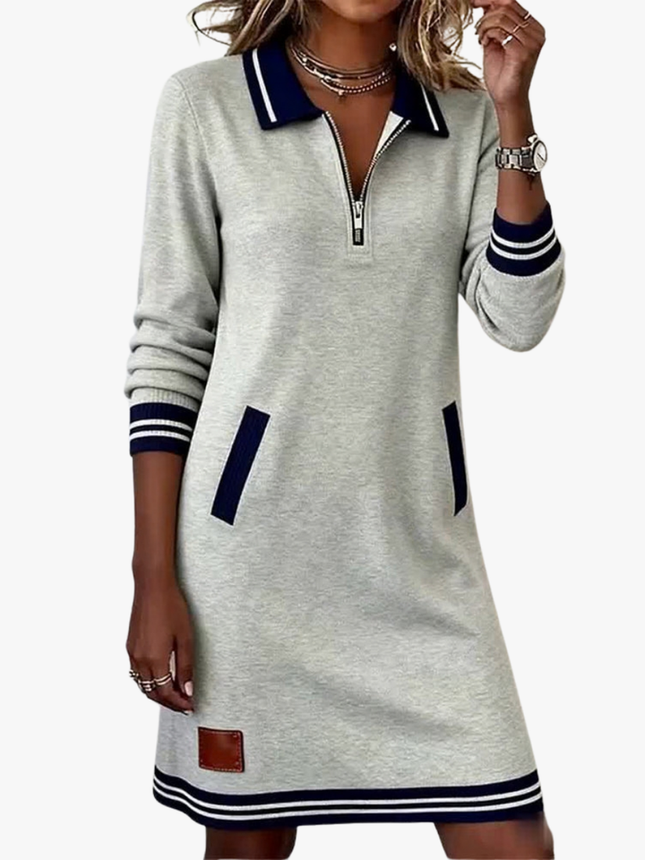 POLO DRESS WITH ZIPPER FOR WOMEN