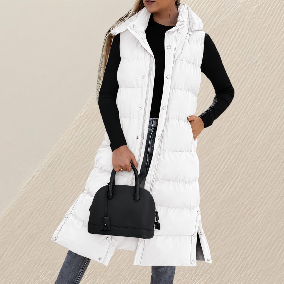LONGER DOWN VEST FOR WOMEN