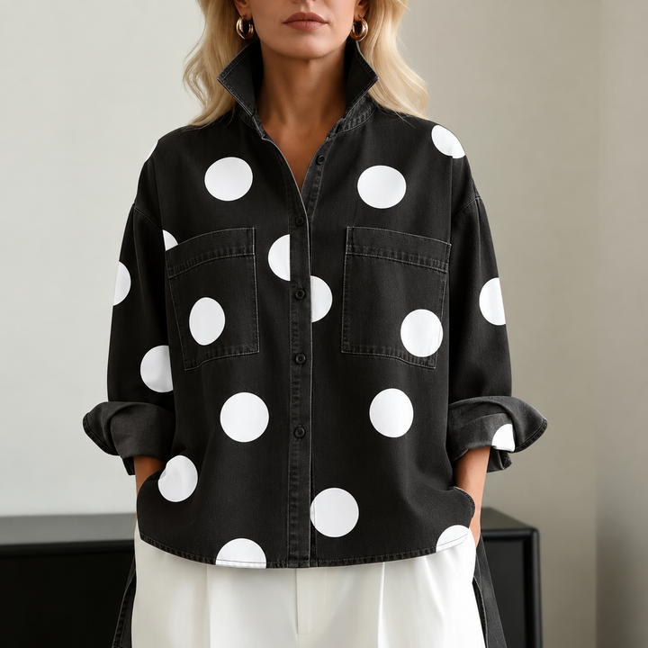 OVERSIZED POLKA DOT BLOUSE FOR WOMEN
