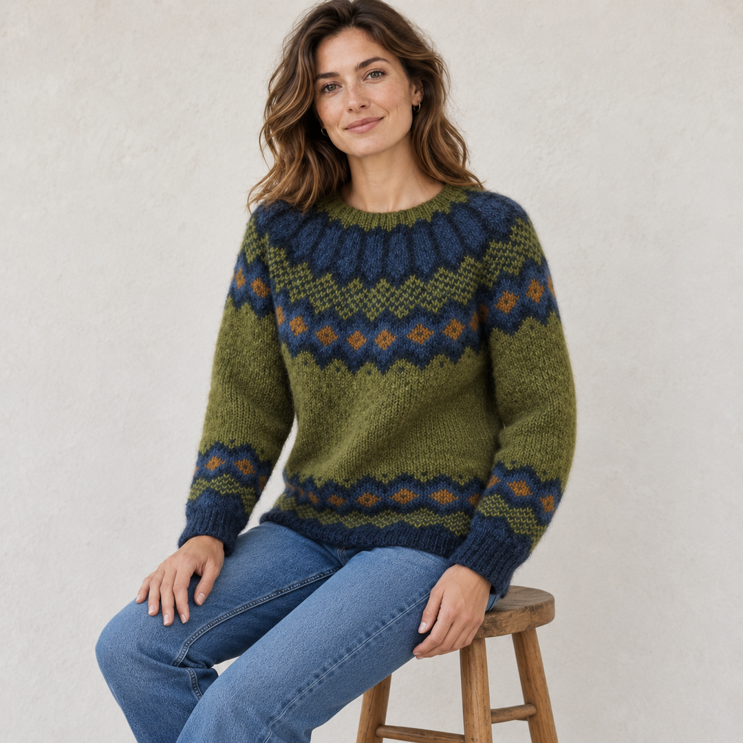 DIAMOND PATTERN SWEATER FOR WOMEN
