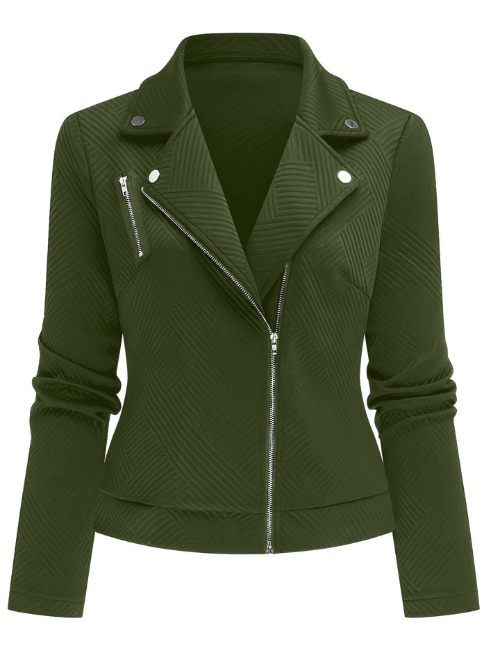 GEOMETRIC BIKER JACKET FOR WOMEN
