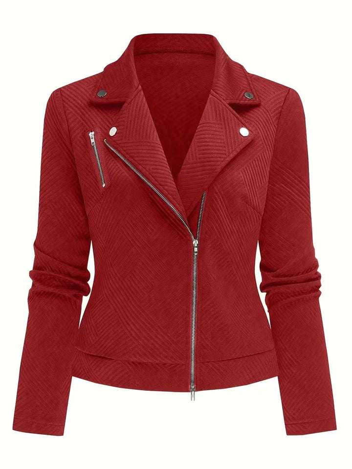 GEOMETRIC BIKER JACKET FOR WOMEN