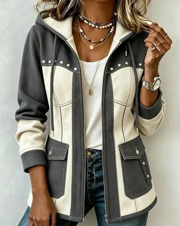 CONTRASTING HOODIE FOR WOMEN