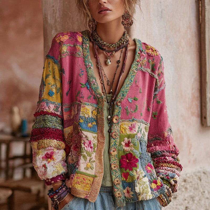 CLASSIC PATCHWORK CARDIGAN FOR WOMEN