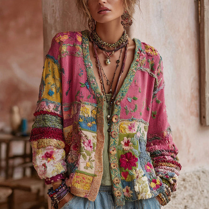 CLASSIC PATCHWORK CARDIGAN FOR WOMEN