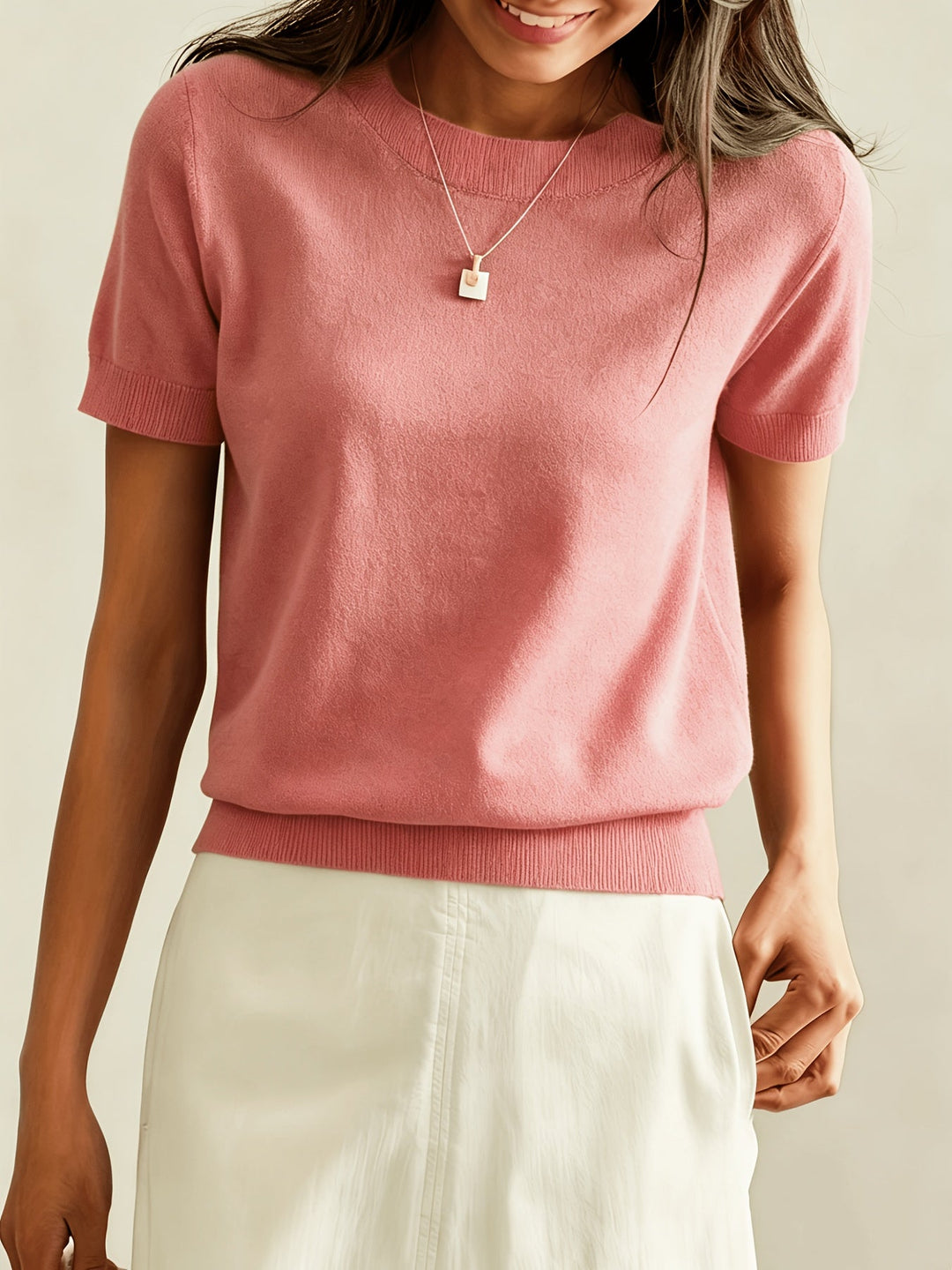SUMMER PULLOVER WITH SHORT SLEEVES FOR WOMEN