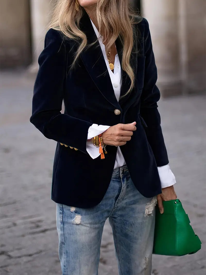 TAILORED BLAZER WITH GOLD BUTTONS FOR WOMEN