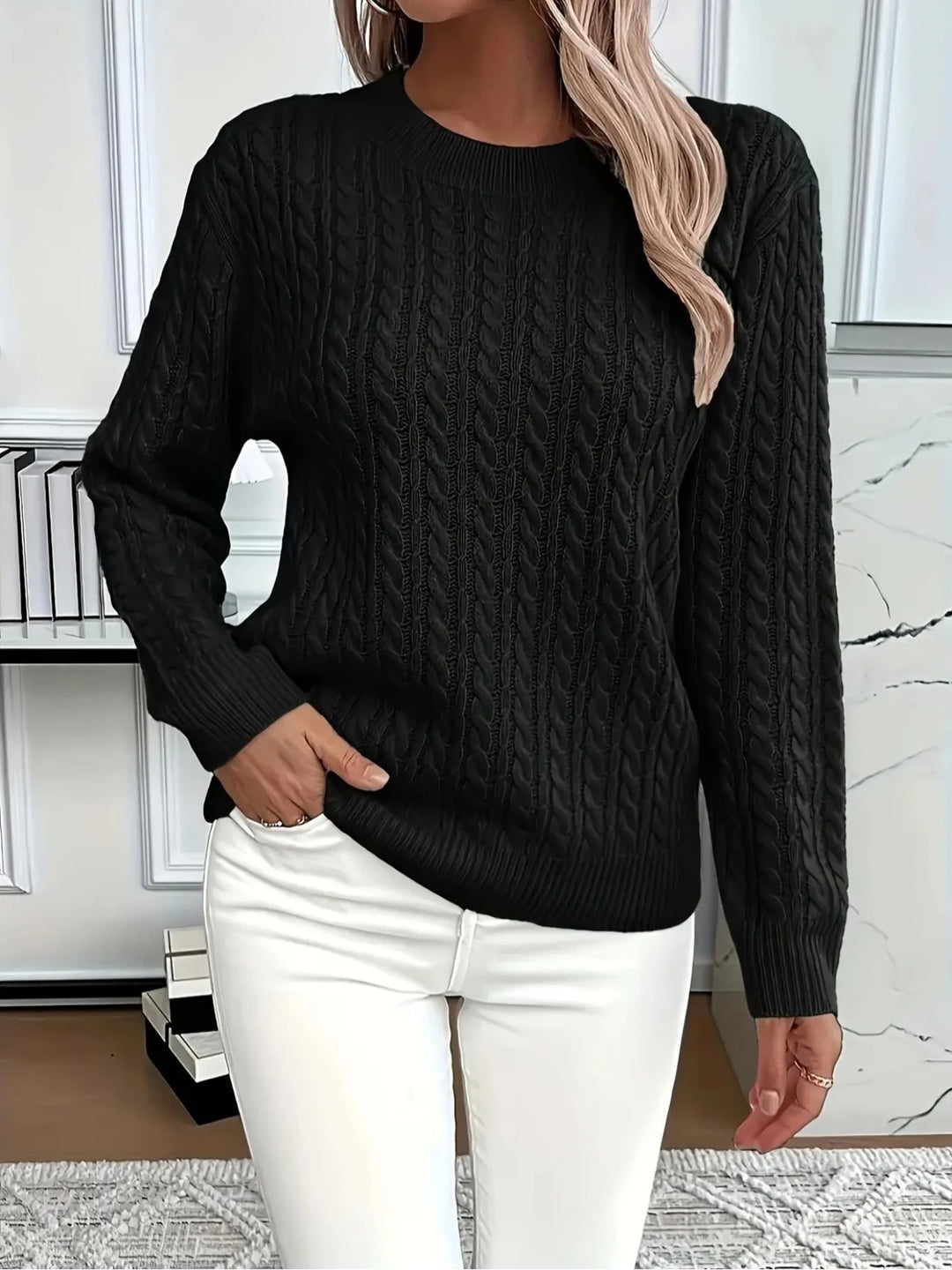 COZY ROUND NECK SWEATER FOR WOMEN