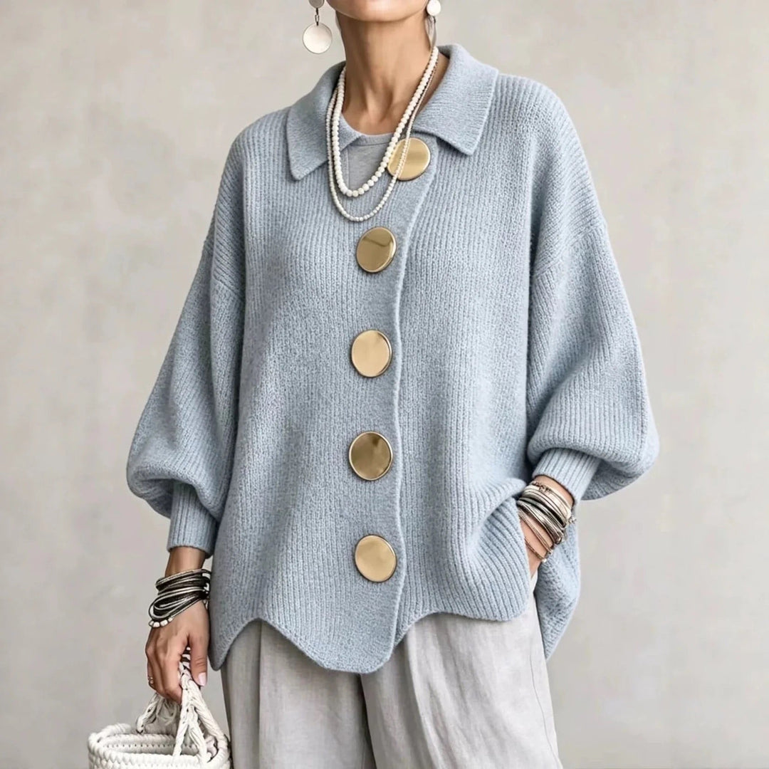 WOMEN’S ELEGANT OVERSIZED COLLARED CARDIGAN