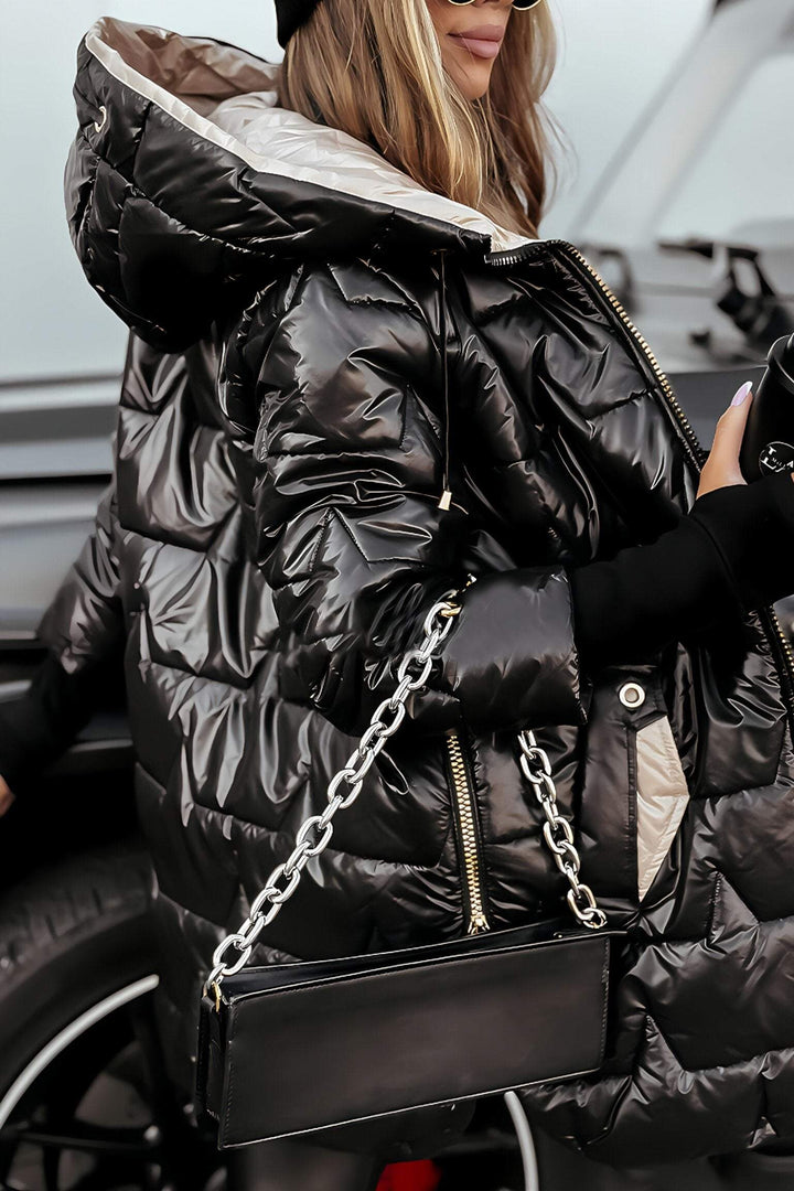 WOMEN’S ELEGANT HOODED WINTER PUFFER JACKET