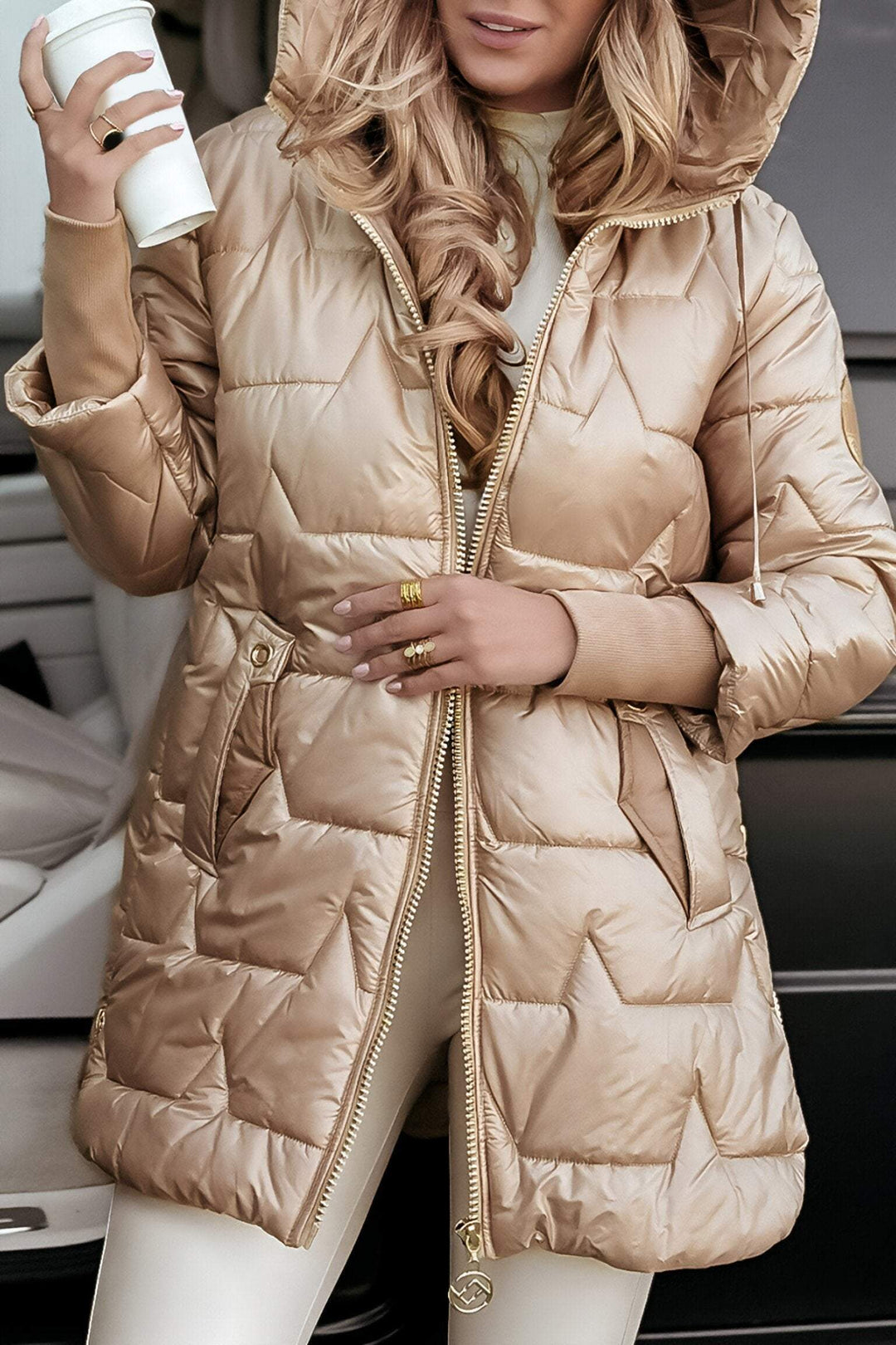 WOMEN’S ELEGANT HOODED WINTER PUFFER JACKET