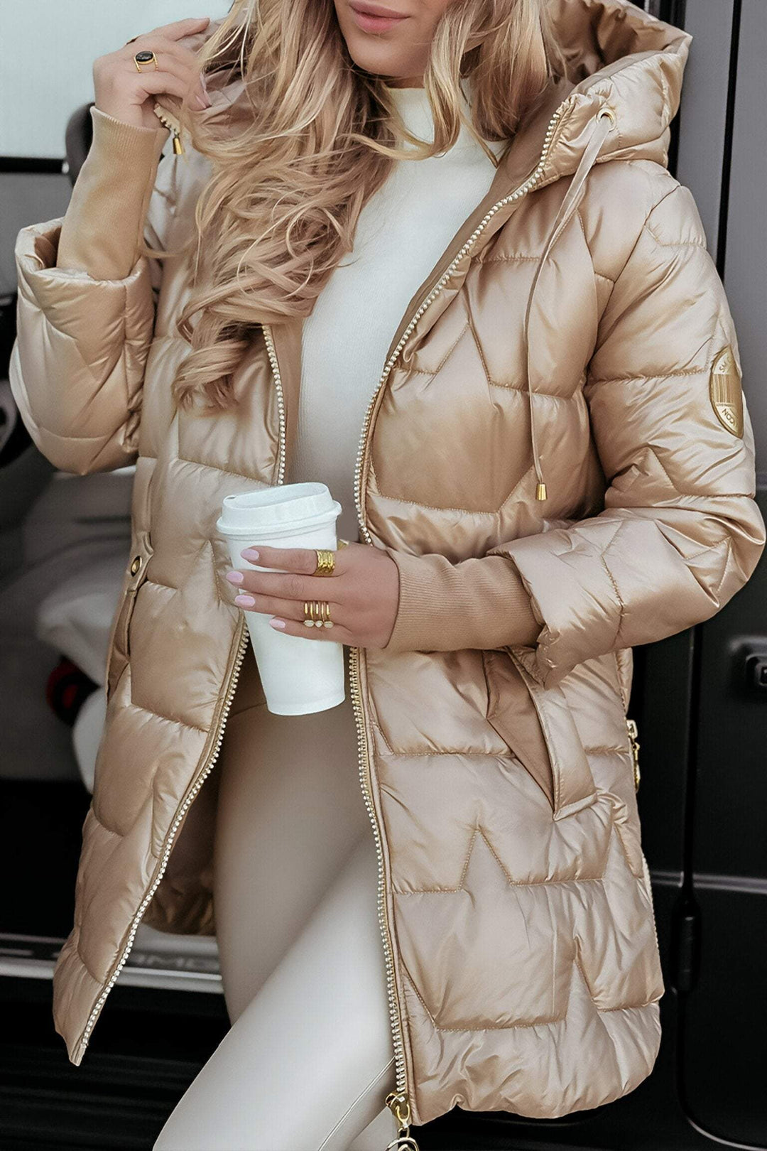 WOMEN’S ELEGANT HOODED WINTER PUFFER JACKET