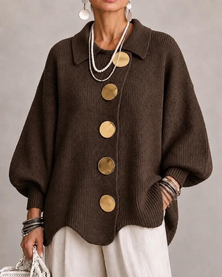 WOMEN’S ELEGANT OVERSIZED COLLARED CARDIGAN