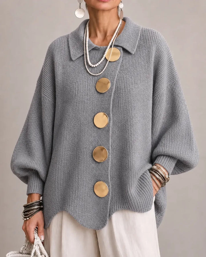 WOMEN’S ELEGANT OVERSIZED COLLARED CARDIGAN