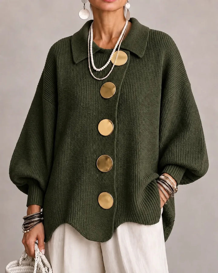 WOMEN’S ELEGANT OVERSIZED COLLARED CARDIGAN