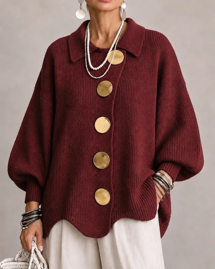 WOMEN’S ELEGANT OVERSIZED COLLARED CARDIGAN