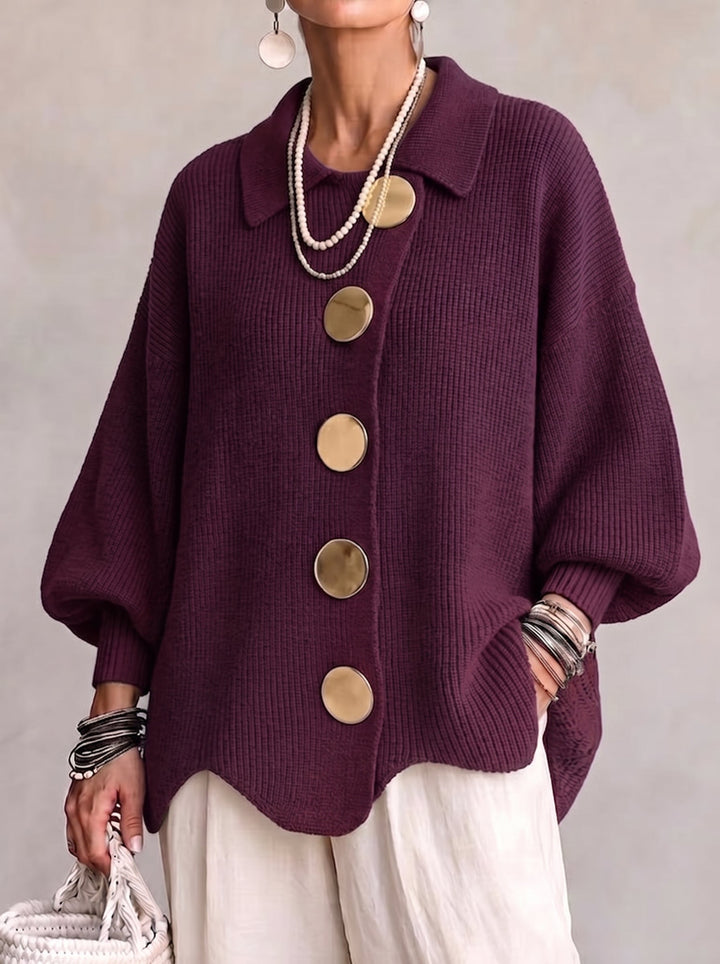 WOMEN’S ELEGANT OVERSIZED COLLARED CARDIGAN