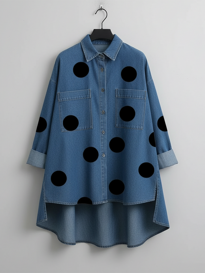 OVERSIZED POLKA DOT BLOUSE FOR WOMEN
