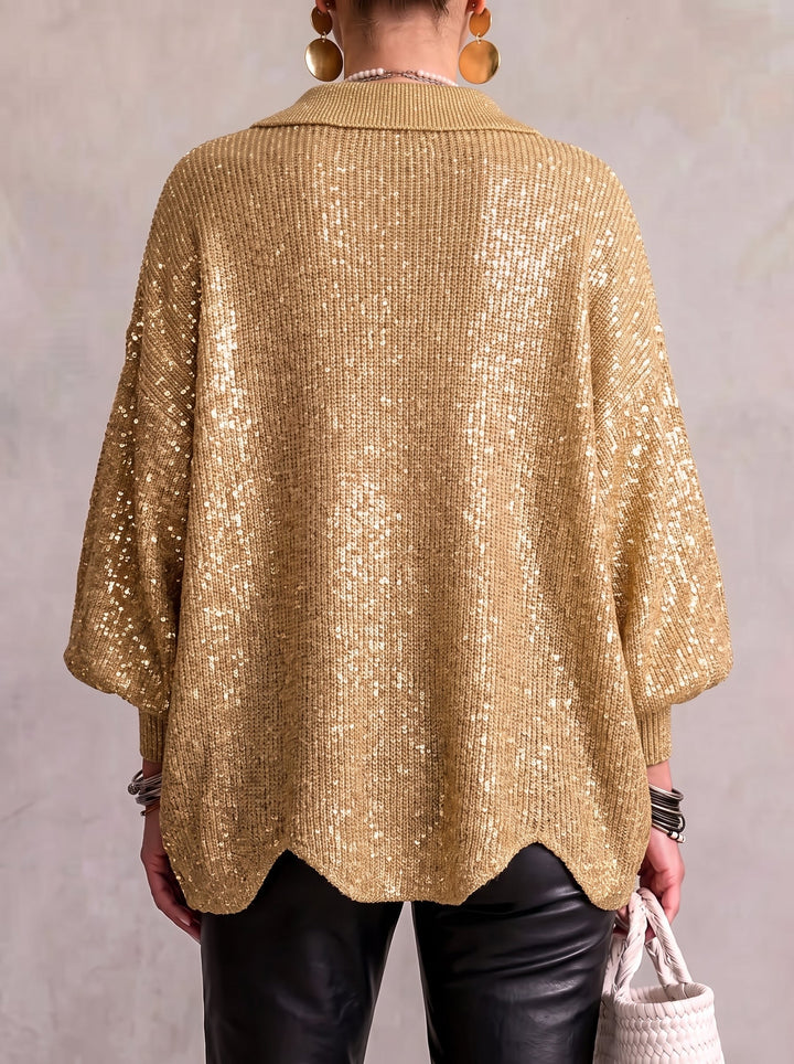 WOMEN’S ELEGANT OVERSIZED COLLARED CARDIGAN