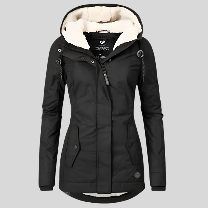 Warm Hooded Winter Jacket with Sherpa Lining