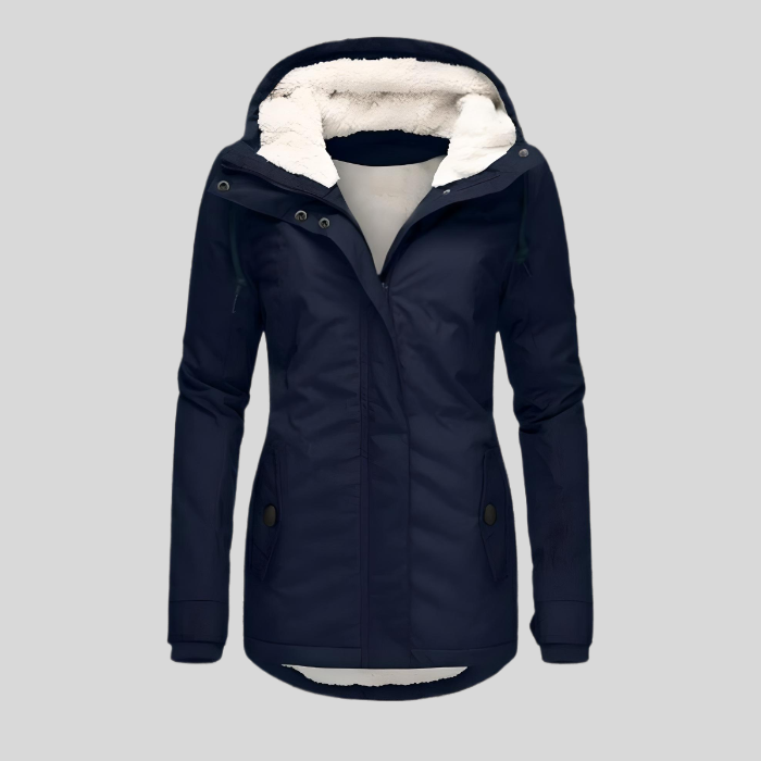 Warm Hooded Winter Jacket with Sherpa Lining