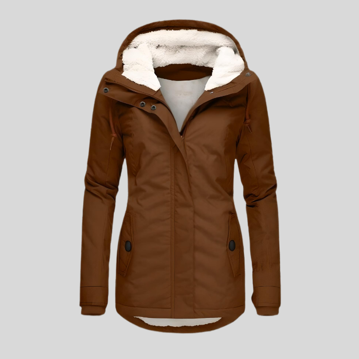 Warm Hooded Winter Jacket with Sherpa Lining