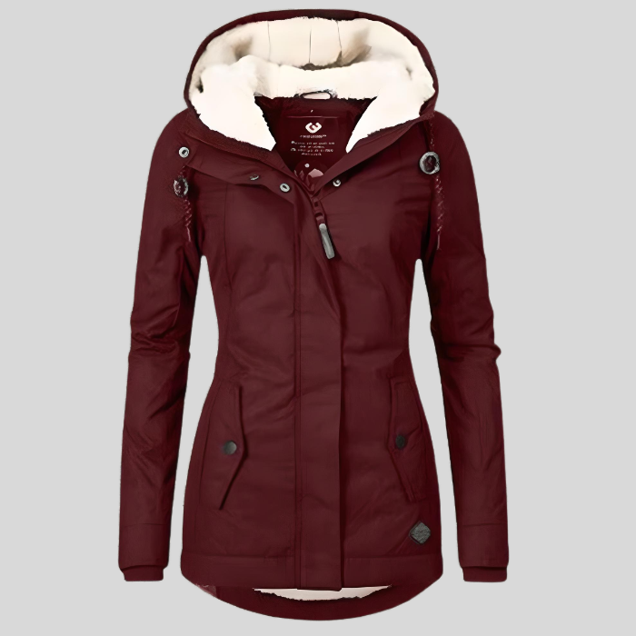 Warm Hooded Winter Jacket with Sherpa Lining