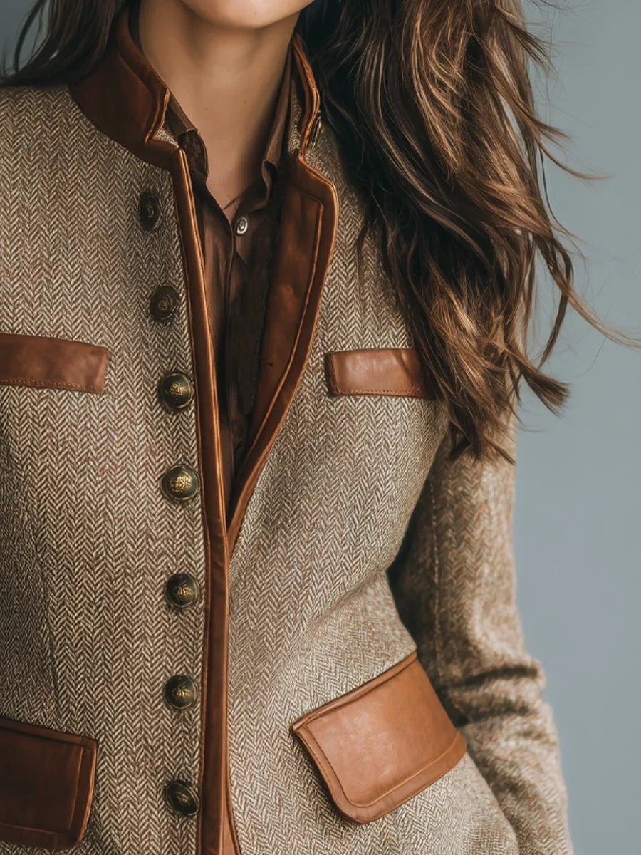 WOMEN’S VINTAGE HERRINGBONE TWEED JACKET