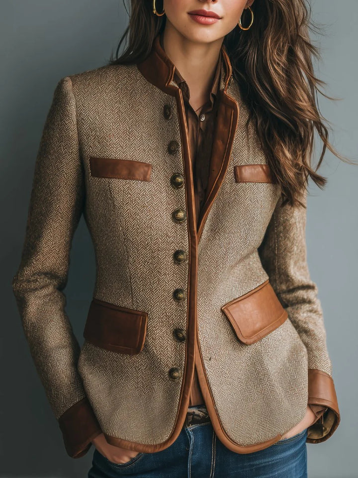 WOMEN’S VINTAGE HERRINGBONE TWEED JACKET