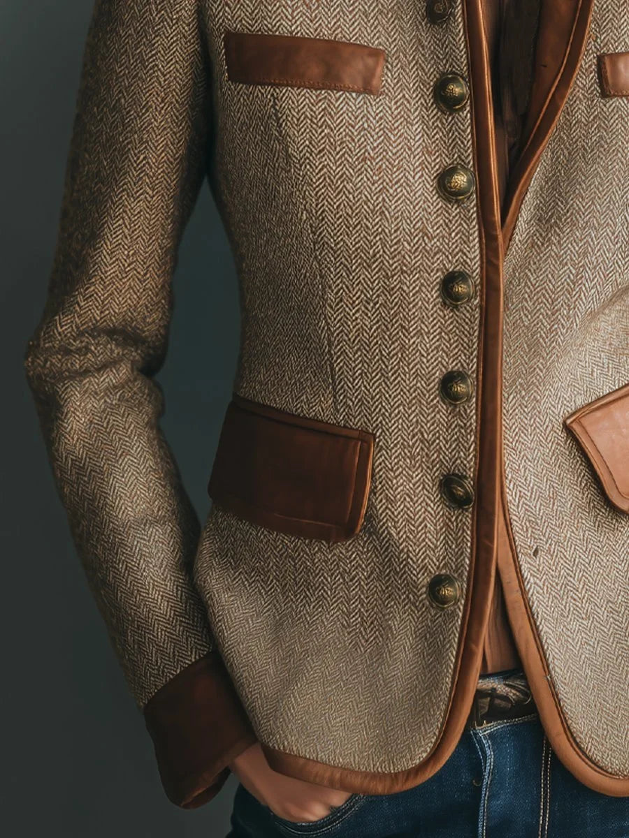 WOMEN’S VINTAGE HERRINGBONE TWEED JACKET